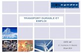 1 TRANSPORT DURABLE ET EMPLOI CRTE -IdF (C. Duchesne, A. Mestre) 29 juin 2010.