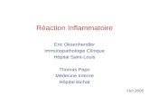 Réaction Inflammatoire Eric Oksenhendler Immunopathologie Clinique Hôpital Saint-Louis Thomas Papo Médecine Interne Hôpital Bichat Oct 2005.