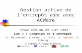 Gestion active de l’entrepôt edot avec ACWare Revue edot du 29 Juin 2004 Lot 3 : Création de l’entrepôt S. Abiteboul, B.Amann, N. Azis, B. Nguyen, G. Ruberg.