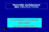 Contribution mutualisée des clubs au développement Nouvelle architecture des OBLIGATIONS.