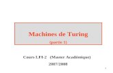 1 Machines de Turing (partie 1) Cours LFI-2 (Master Académique) 2007/2008.