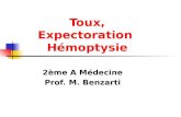 Toux, Expectoration Hémoptysie 2ème A Médecine Prof. M. Benzarti.