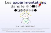Expérimentations Les expérimentations dans le génie logiciel Par : Alicia HERAZ Université de Montréal ~ Faculté Arts & sciences ~ Département Informatique.
