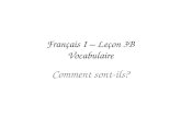 Français I – Leçon 3B Vocabulaire Comment sont-ils?