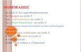 SOMMAIRE  Le cycle 3: les approfondissements  Le français au cycle 3  Les mathématiques au cycle 3  La culture humaniste au cycle 3  Les sciences.