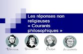 Les réponses non religieuses « Courants philosophiques »