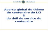 Aperçu global du thème du centenaire du LCI & du défi de service du centenaire.