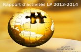 Rapport d'activités LP 2013-2014 Laurent KWIATKOWSKI jeudi 10 juillet 2014.
