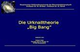 Hauptseminar Schlüsselexperimente der Elementarteilchenphysik Professor Dr. W. de Boer - Professor Dr. M. Feindt Die Urknalltheorie Big Bang referiert.