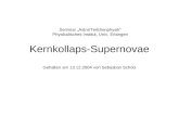 Kernkollaps-Supernovae Gehalten am 13.12.2004 von Sebastian Scholz Seminar Astro/Teilchenphysik Physikalisches Institut, Univ. Erlangen.