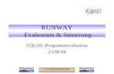 Institut Planung und Beratung RUNWAY Evaluation & Steuerung EQUAL-Programmevaluation 23.06.04.