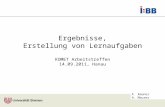 F. Rauner A. Maurer Ergebnisse, Erstellung von Lernaufgaben KOMET Arbeitstreffen 14.09.2011, Hanau.