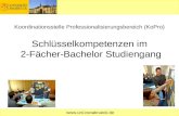 Schlüsselkompetenzen im 2-Fächer-Bachelor Studiengang Koordinationsstelle Professionalisierungsbereich (KoPro) .