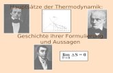 Hauptsätze der Thermodynamik: Geschichte ihrer Formulierung und Aussagen.