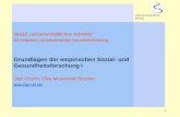 1 Interuniversitäres Kolleg Modul wissenschaftliches Arbeiten MA Integrative und komplementäre Gesundheitsförderung Grundlagen der empirischen Sozial-