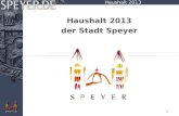 1 Haushalt 2013 der Stadt Speyer. 2 Haushalt 2013 Schaubild des Rechnungshofs Rheinland-Pfalz.