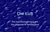 Die Luft Ein Experimentalvortrag von Ines Hagmann & Stefanie Kern.