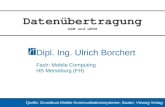 Datenübertragung GSM und GPRS Dipl. Ing. Ulrich Borchert Fach: Mobile Computing HS Merseburg (FH) Quelle: Grundkurs Mobile Kommunikationssysteme; Sauter;