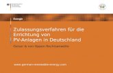 Energie Zulassungsverfahren für die Errichtung von PV-Anlagen in Deutschland  Geiser & von Oppen Rechtsanwälte.