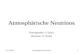 12.01.2004 Atmosphärische Neutrinos0 Vortragender: C.Oracz Betreuer: O. Pooth.
