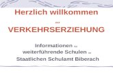 Herzlich willkommen zur VERKEHRSERZIEHUNG Informationen für weiterführende Schulen im Staatlichen Schulamt Biberach.