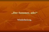 Der Sommer, ade! Wiederholung.. Цель урока: Контроль полученных знаний и приобретенных умений и навыков. Контроль