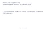 AGTK Wehrend Vorlesung: Fortpflanzung Wintersemester 2006/7, 5. Fachsemester - Embryotransfer als Risiko für die Übertragung infektiöser Erkrankungen.