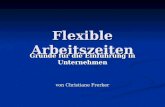 Flexible Arbeitszeiten Gründe für die Einführung in Unternehmen von Christiane Frerker.