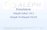 Informationsveranstaltung zur Emulation Aleph lokal 14.2 mit Aleph Verbund 16.02 Vortragende: C. Brune-Lelleck, V. Lenhardt Folie 1 Emulation Aleph lokal.