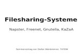 Filesharing-Systeme Napster, Freenet, Gnutella, KaZaA Seminarvortrag von Stefan Weinbrenner, 747094.