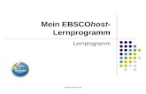 Support.ebsco.com Mein EBSCOhost- Lernprogramm Lernprogramm.