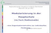 1 Modularisierung in der Hauptschule (im Fach Mathematik) - eine Organisationsstruktur zur individuellen Förderung - rosa.wagner@isb.bayern.de Regionalkongress.
