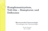 Komplementsystem, Toll-like – Rezeptoren und Defensine Mastermodul Immunologie Grundlagen der Immunologie Nicole Bezold 02.11.2009.