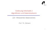 1 Vorlesung Informatik 2 Algorithmen und Datenstrukturen (23 –Relaxiertes Balanzieren) Prof. Th. Ottmann.