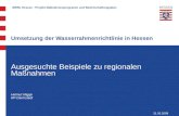 WRRL Hessen - Projekt Maßnahmenprogramm und Bewirtschaftungsplan Umsetzung der Wasserrahmenrichtlinie in Hessen Ausgesuchte Beispiele zu regionalen Maßnahmen.