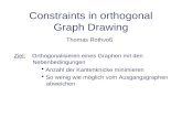 Constraints in orthogonal Graph Drawing Thomas Rothvoß Ziel: Orthogonalisieren eines Graphen mit den Nebenbedingungen Anzahl der Kantenknicke minimieren.
