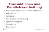 Datenbanksysteme für FÜ SS 2000 Seite 9 - 1 Worzyk FH Anhalt Transaktionen und Parallelverarbeitung Eigenschaften von Transaktionen Konsistenz Isolation.