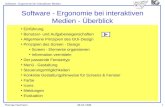 Thomas Herrmann Software - Ergonomie bei interaktiven Medien 06.04.19991 Einführung Benutzer- und Aufgabeneigenschaften Allgemeine Prinzipien des GUI-Design.
