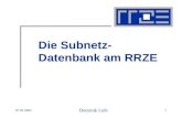 07.05.2003 Dominik Lieb 1 Die Subnetz- Datenbank am RRZE.