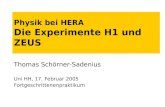 Physik bei HERA Die Experimente H1 und ZEUS Thomas Schörner-Sadenius Uni HH, 17. Februar 2005 Fortgeschrittenenpraktikum.