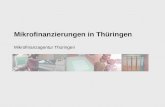 Mikrofinanzierungen in Thüringen Mikrofinanzagentur Thüringen.