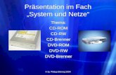 © by Philipp Böning 20041 Präsentation im Fach System und Netze Thema: CD-ROM CD-RW CD-Brenner DVD-ROM DVD-RW DVD-Brenner Thema: CD-ROM CD-RW CD-Brenner.