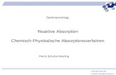 Seminarvortrag: Reaktive Absorption Chemisch-Physikalische Absorptionsverfahren Pierre Schulze Wierling Universität Dortmund Lehrstuhl Technische Chemie.