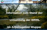 Www.brd.nrw.de Herr Reinders -Dez 54.1 Umsetzung der WRRL Information zum Stand der Umsetzung der WRRL im Arbeitsgebiet Wupper.