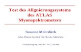 Test des Alignierungssystems des ATLAS Myonspektrometers Susanne Mohrdieck Max-Planck-Institut für Physik, München Frühjahrstagung der DPG 2003, Aachen.