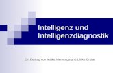 Intelligenz und Intelligenzdiagnostik Ein Beitrag von Maike Memenga und Ulrike Grobe.