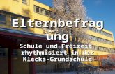 Elternbefragung Schule und Freizeit rhythmisiert in der Klecks- Grundschule.