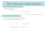 Teil 3: Elektronen-Transfer Prozesse §1: Transfer in homogenen Systemen Elektronen Transfer von Donor nach Akzeptor Theorie des Aktivierten Komplexes Elektronen.