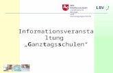 LBV OFD Niedersachsen Landesweite Bezüge- und Versorgungsstelle Informationsveranstaltung Ganztagsschulen.