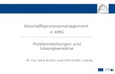 Geschäftsprozessmanagement in KMU Problemstellungen und Lösungsansätze Dr.-Ing. Gerd Arnold, evermind GmbH, Leipzig.